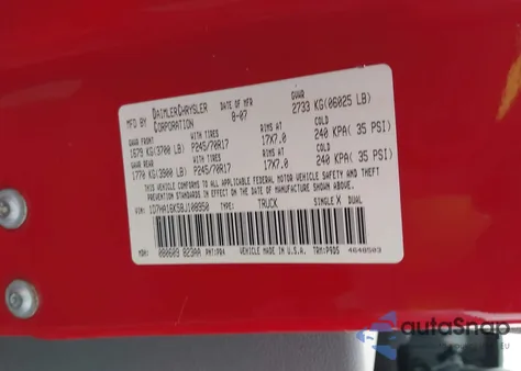 2008 Dodge Ram 1500 St/Sxt from USA, damaged, VIN 1D7HA16K58J108950